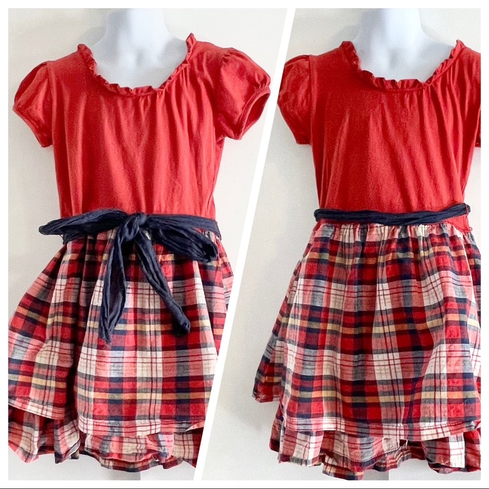 Girl’s Scooter Brown Short Sleeve Plaid Dress
